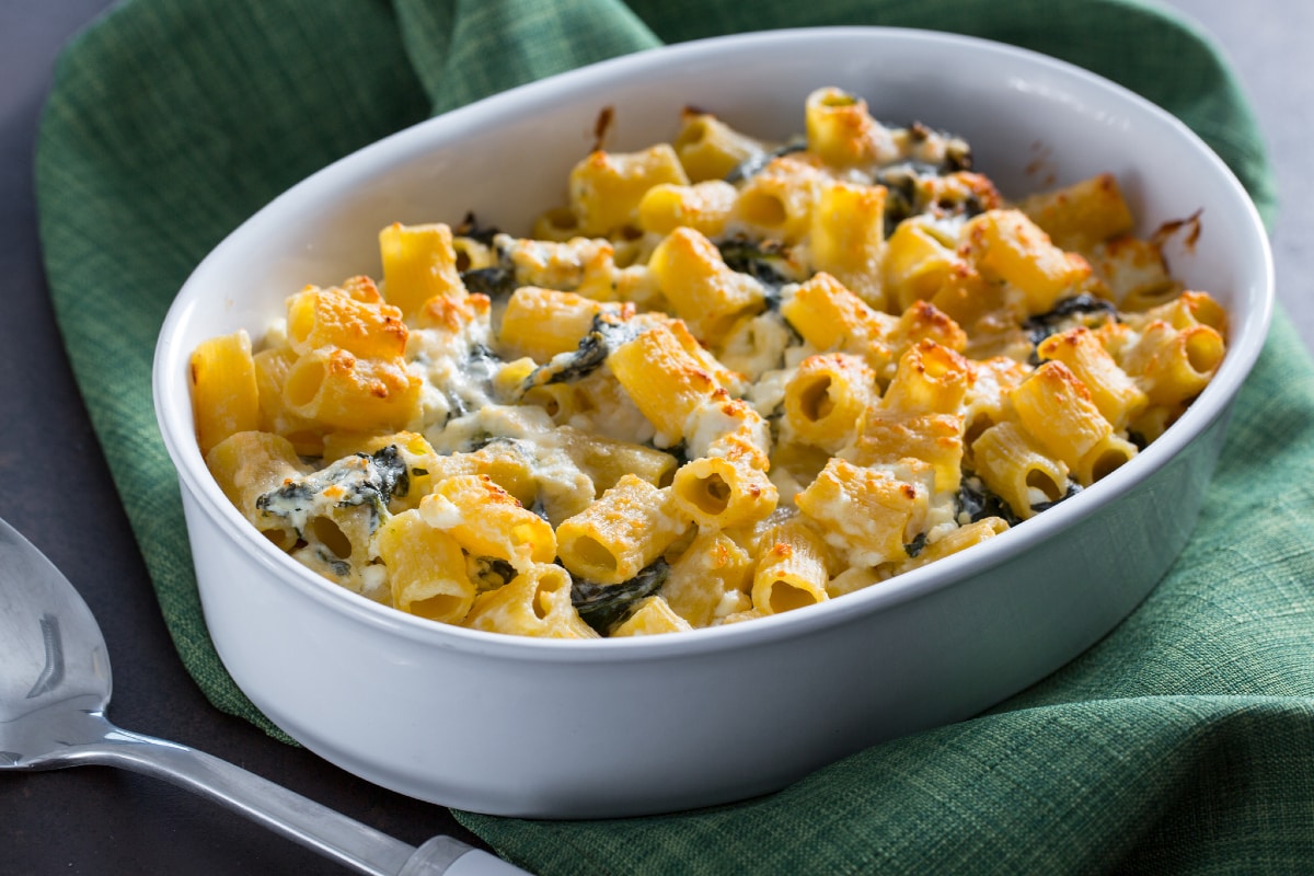 Feta And Spinach Pasta Bake Italian Recipes By GialloZafferano