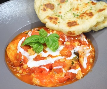 Spiced Marinated Chicken paired with homemade Bazlama (Turkish bread)