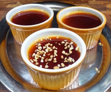 Caramel Pudding with Peanuts