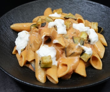 Pasta with Eggplant and Burrata