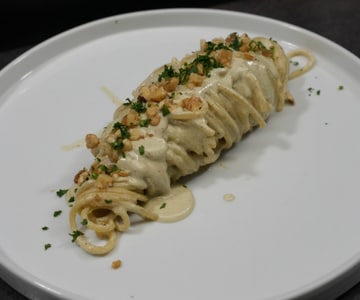 Spaghetti with Walnuts and Buffalo Ricotta