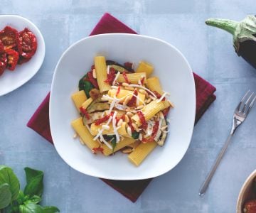 Pasta Salad with Eggplants and Sun-Dried Tomatoes