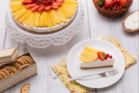 No-Bake Peach Cheesecake Lactose-Free and Gluten-Free