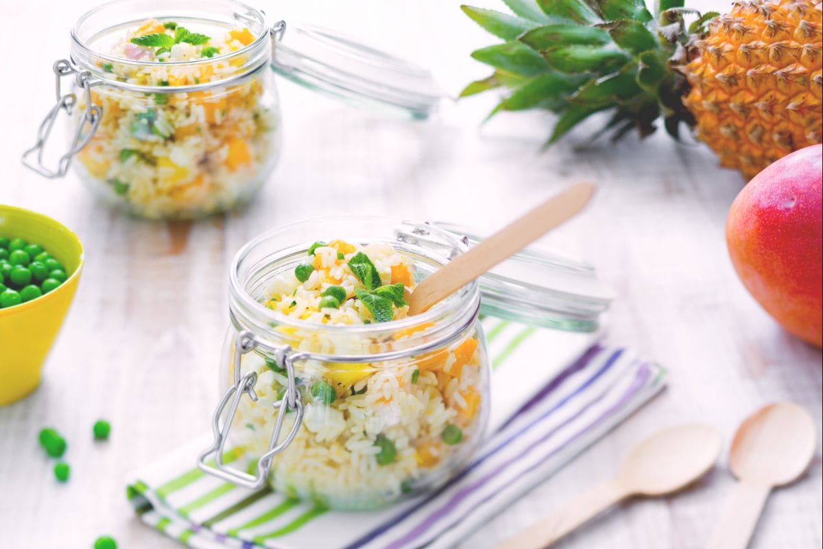 Mango and Pineapple Rice Salad