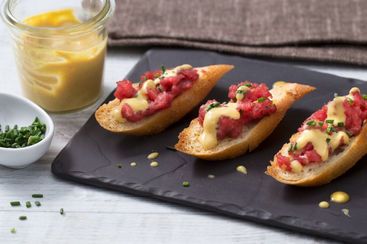 Beef Tartare on Bruschetta