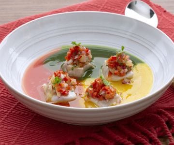 Amberjack Ceviche with Cherry Tomato Puree