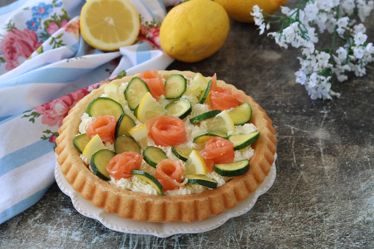 Salmon and Zucchini Tart