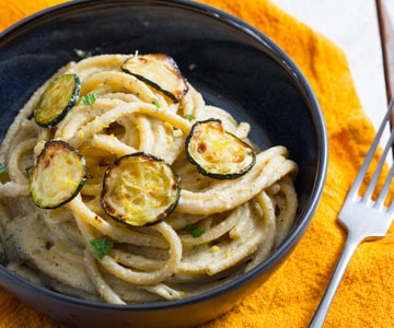 Creamy Bucatini with Zucchini and Mint