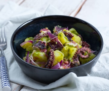 Octopus Salad with Potatoes and Onions