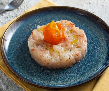 Shrimp Tartare with Caramelized Citrus Zest