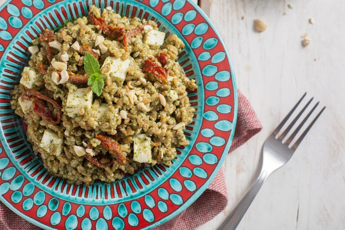 Farro Salad with Herb Pesto and Primosale