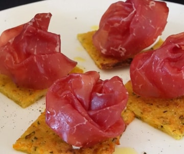 Vegetable Flatbread with Burrata and Bresaola