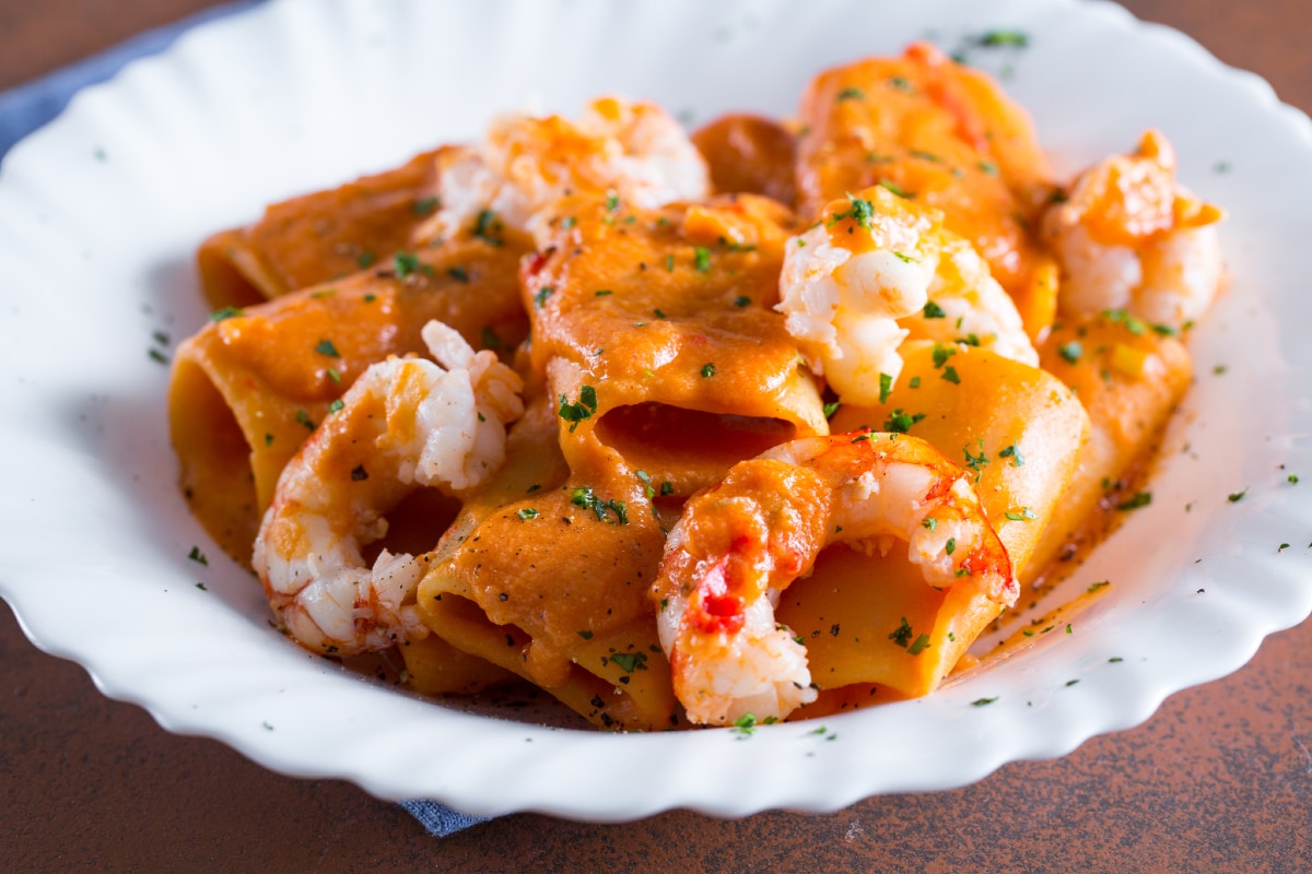 Paccheri with Shrimp and Scampi Cream