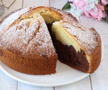 Chocolate and vanilla layer cake