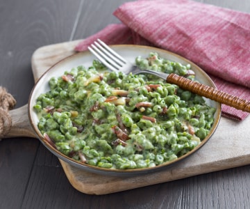 Spinach Spätzle with Speck and Cream