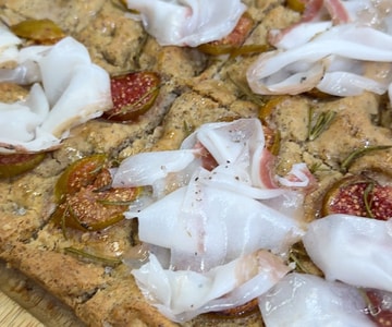 5-Grain Focaccia with Figs, Honey, Lard, and Rosemary