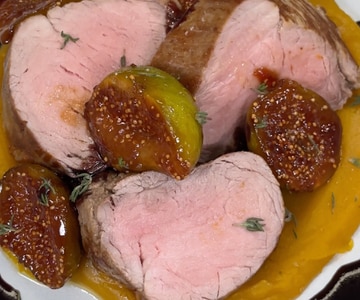 Pork Tenderloin with Pumpkin, Figs, and Port Sauce