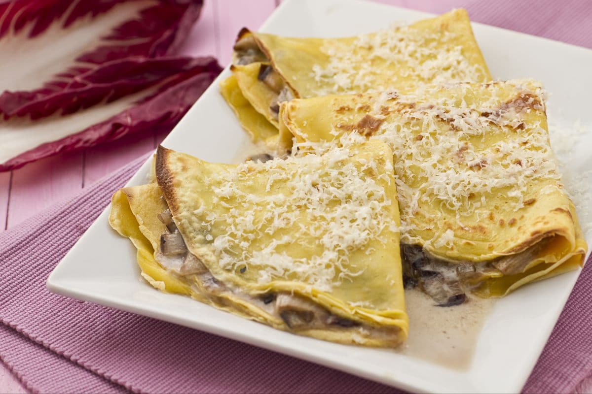 Gorgonzola and Radicchio Crepes