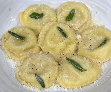 Beer-Braised Rooster Ravioli