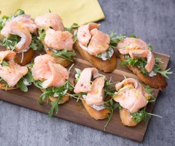 Crostini with Marinated Salmon