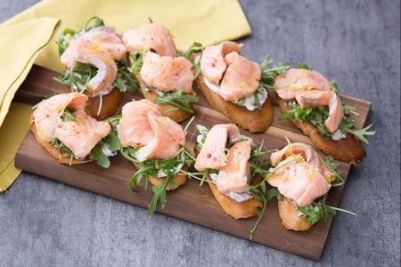 Crostini with Marinated Salmon