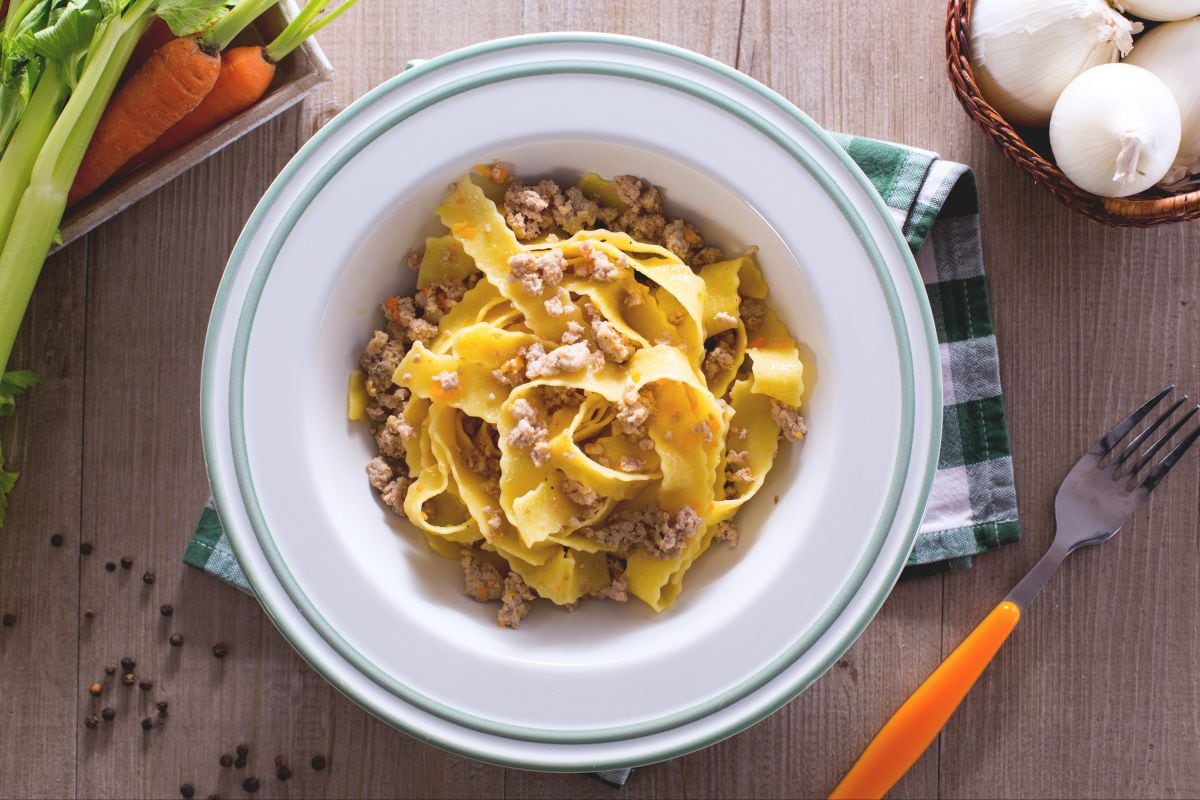 Pappardelle with White Ragù of Cinta Senese