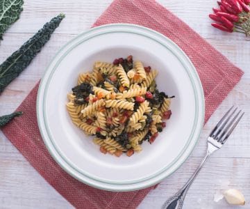 Fusilli with black cabbage and bacon