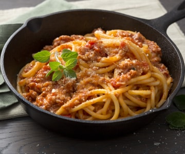 Bucatini with Sausage Ragù