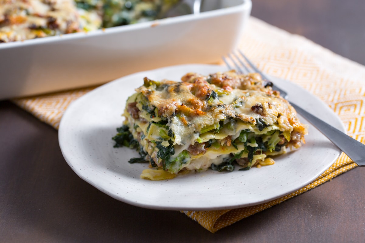 Lasagna with Broccoli Rabe and Sausage