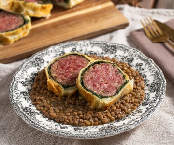 Cotechino in Puff Pastry with Lentils