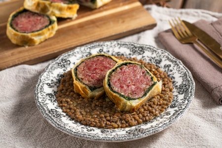 Cotechino in Puff Pastry with Lentils