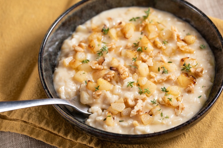 Risotto with Taleggio, Pears, and Walnuts