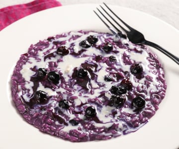 Blueberry and goat blue cheese risotto