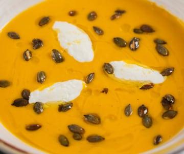 Pumpkin and Goat Cheese Velouté