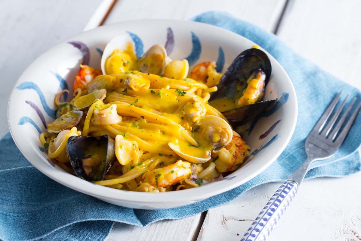 Viareggio-style seafood carbonara