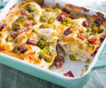 Lasagna with Romanesco Cauliflower and Bacon