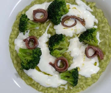 Broccoli and anchovy risotto