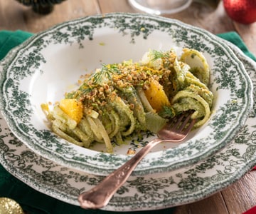 Linguine with dill and citrus pesto