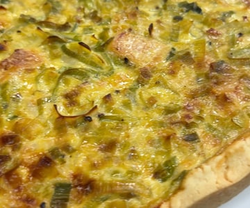 Savory leek and brie tart